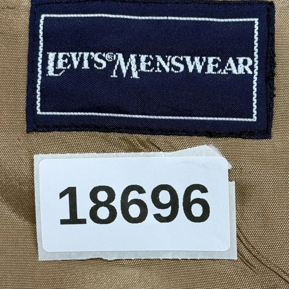 Vintage Levis Corduroy Blazer Mens 44R Tan Elbow‎ Patches Sport Coat Jacket
